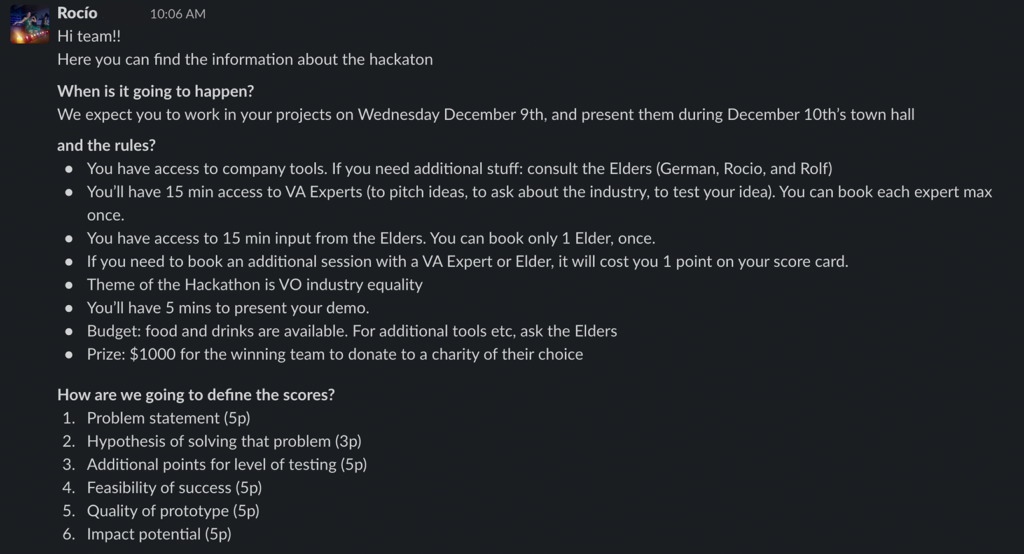 Virtual Social Hackathon Rules