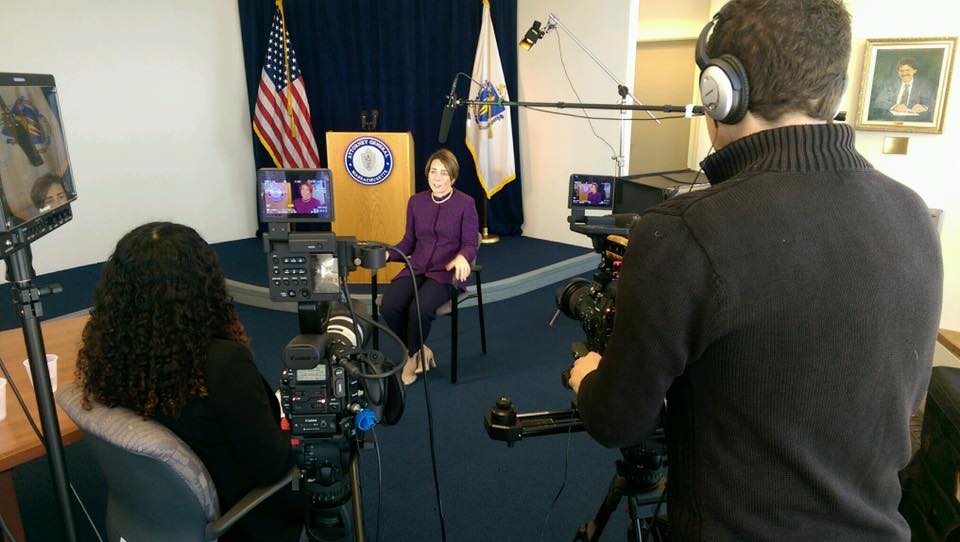 The Good Life Productios team filming an interview