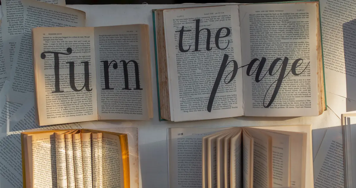 Great storytelling: image of old books lying open