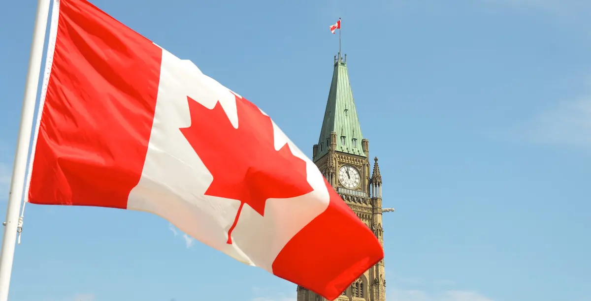 Canadian voice accent: Image of the Canadian flag