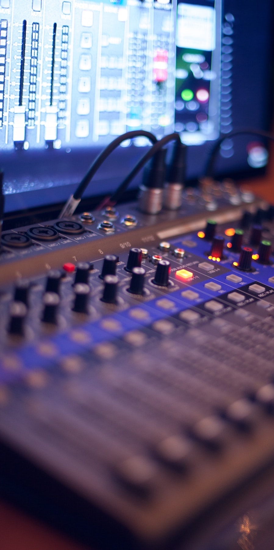 Edit a voice actor's voice over: image of a mixing desk