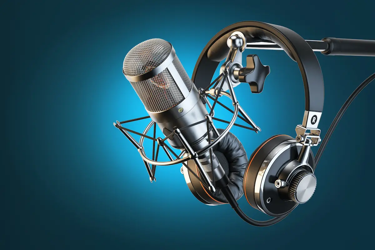 image of headphones and mic