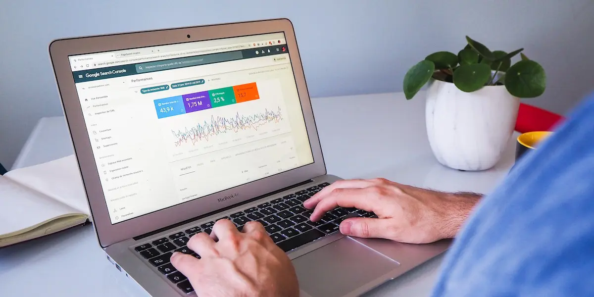 SEO and how to make it work for your business: Image of a man looking at search results on a laptop screen