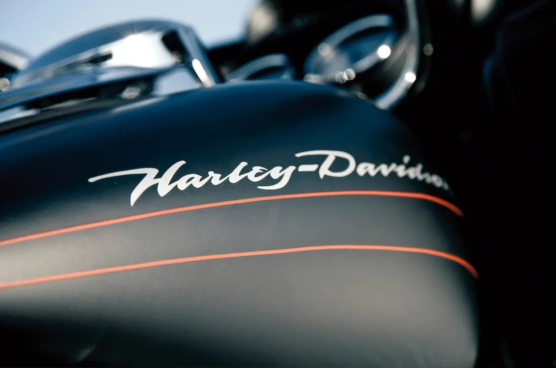 using a pro voice over: image of Harley Davidson bike