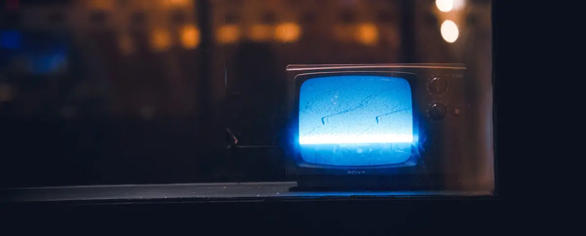 look after your eyes: image of monitor emitting blue light