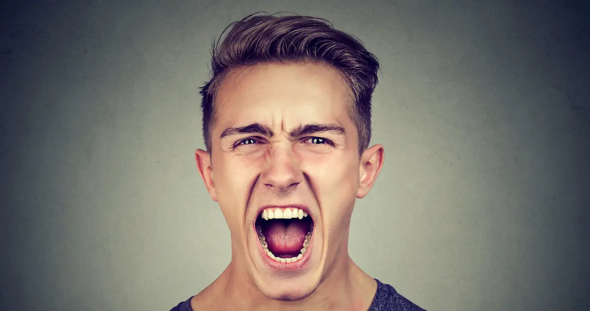 Big Bang in voice over: image of man shouting