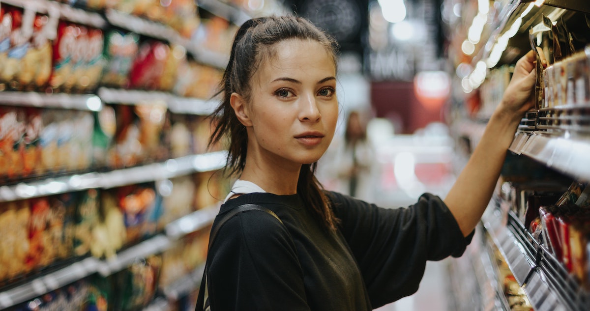 engage your audience: image of a young woman in a store aisle