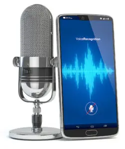 awesome voice: image of a microphone and a mobile phone