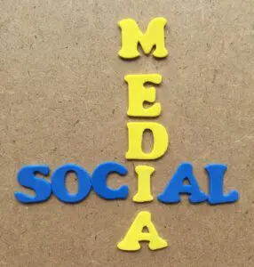 Affiliate marketing: image of social media spelled out on a board
