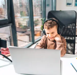 Social Media: image of young boy watching short videos