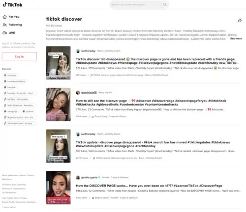 TikTok marketing trends: image of TikTok's Discover page