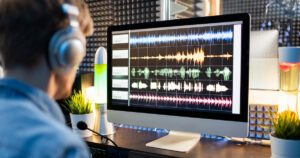 Scratch Tracks: image of a sound engineer editing an audio project