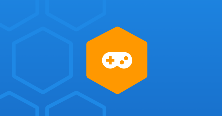 video game icon on a blue background