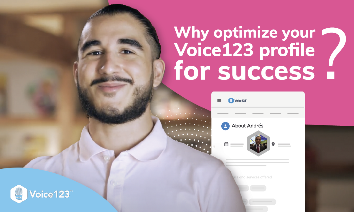 Why optimize Voice123 Profile for success banner